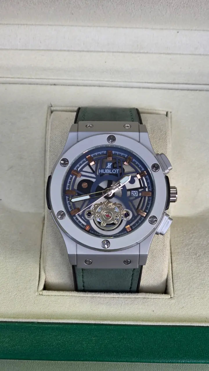 Hublot Strap - Skeleton Blue Dial