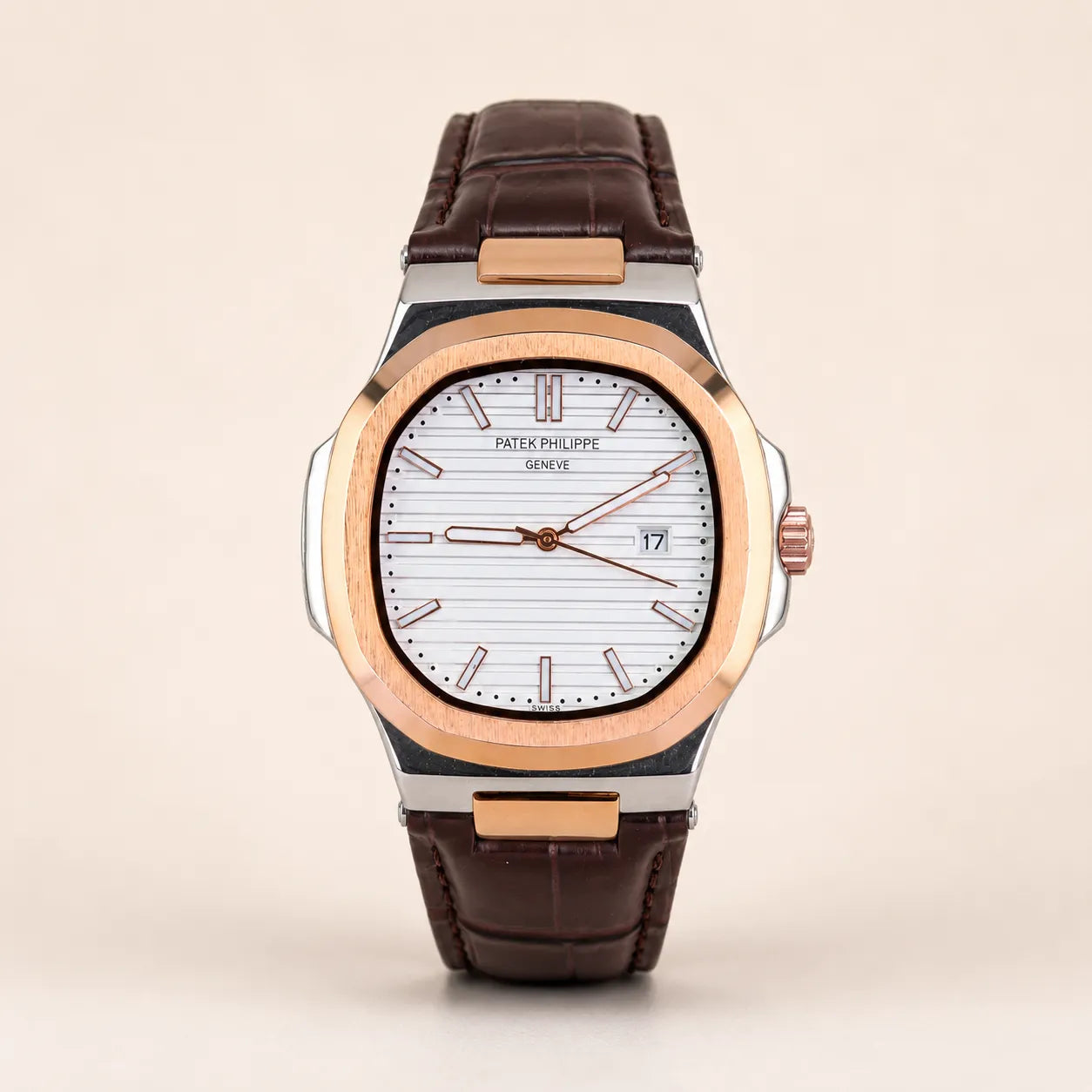 Patek Philippe Strap - Golden with White Dial
