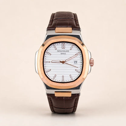 Patek Philippe Strap - Golden with White Dial