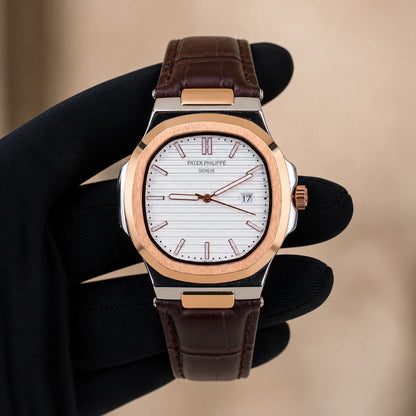 Patek Philippe Strap - Golden with White Dial
