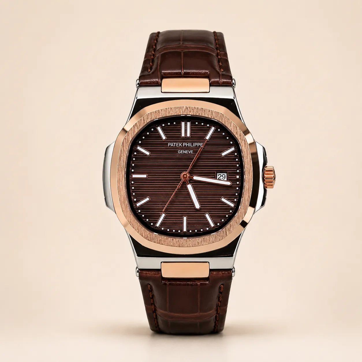 Patek Philippe Strap - Golden with Brown Dial