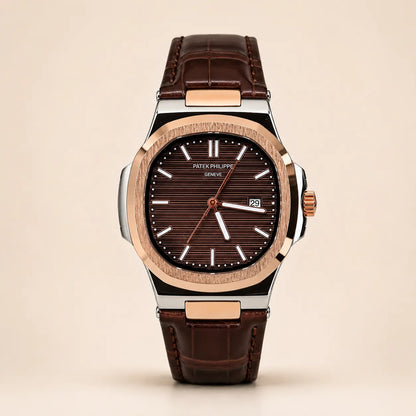 Patek Philippe Strap - Golden with Brown Dial