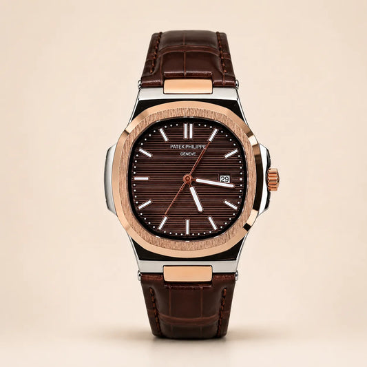 Patek Philippe Strap - Golden with Brown Dial