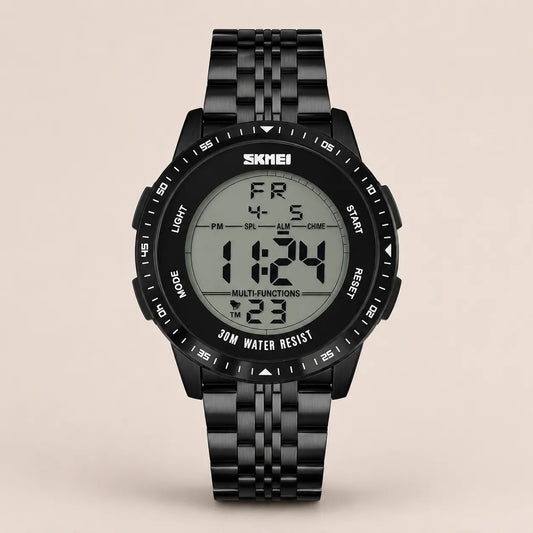 SKMEl 2302 Digital World Time Watch - Black