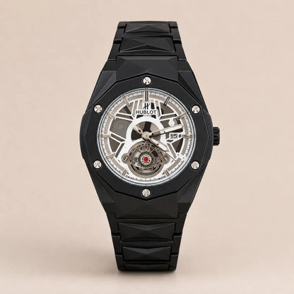Hublot Chain - Skeleton Black with White Dial