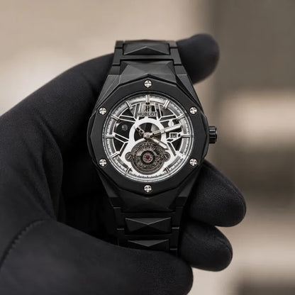 Hublot Chain - Skeleton Black with White Dial