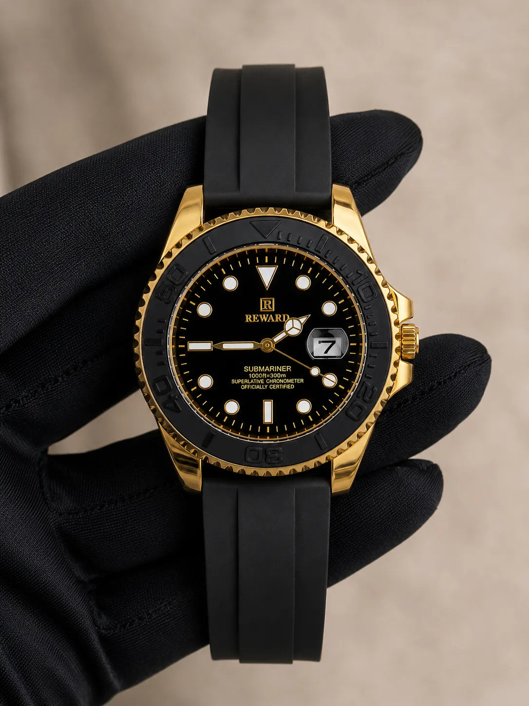 Reward Strap - Golden with Black Dial