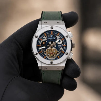 Hublot Strap - Skeleton Blue Dial