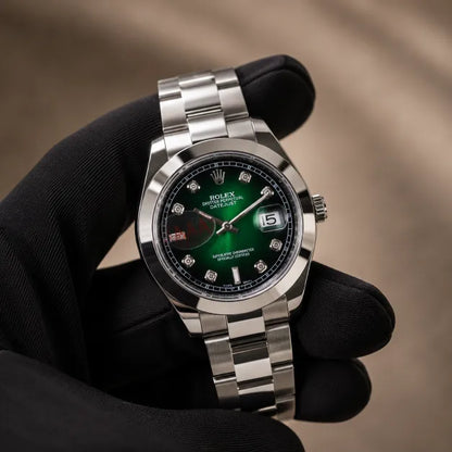 Rolex Datejust - Silver with Green Dial