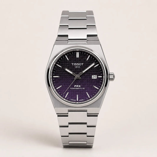 Tissot PRX - Silver with Purple Dial