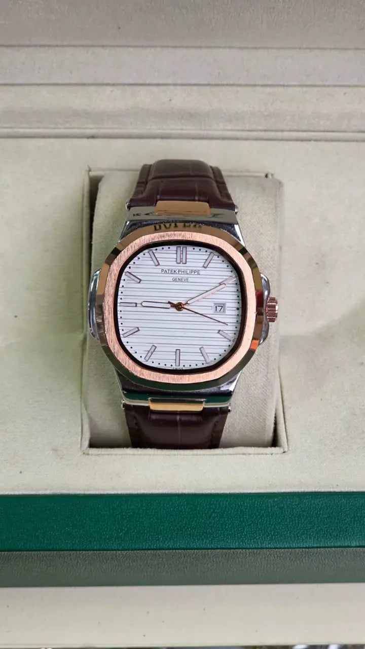 Patek Philippe Strap - Golden with White Dial