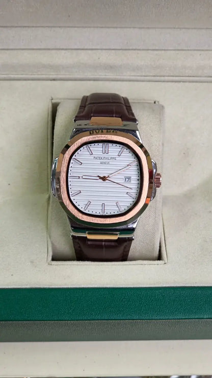 Patek Philippe Strap - Golden with White Dial