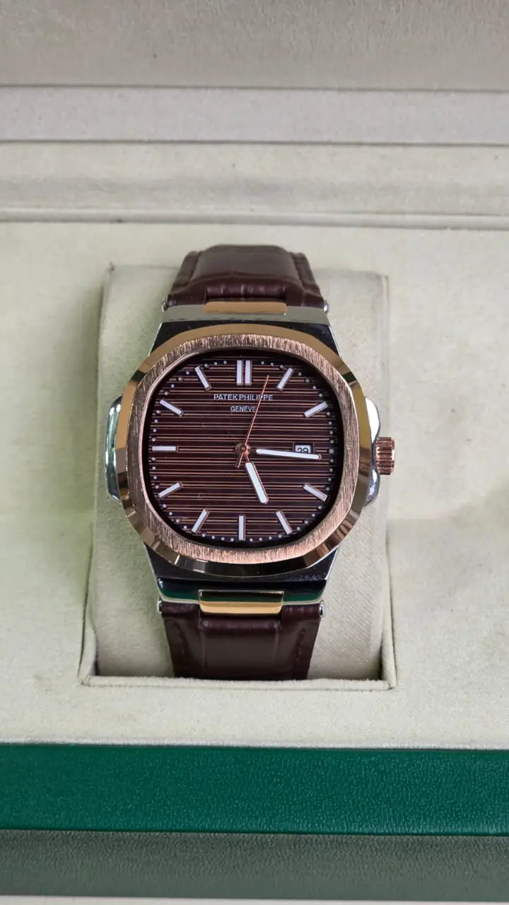 Patek Philippe Strap - Golden with Brown Dial