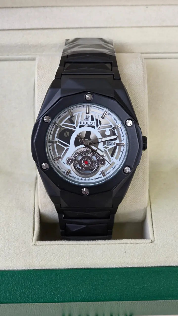 Hublot Chain - Skeleton Black with White Dial