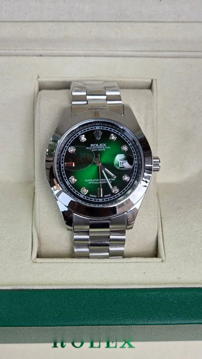 Rolex Datejust - Silver with Green Dial