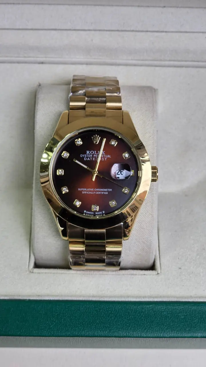Rolex Datejust - Golden with Red Dial