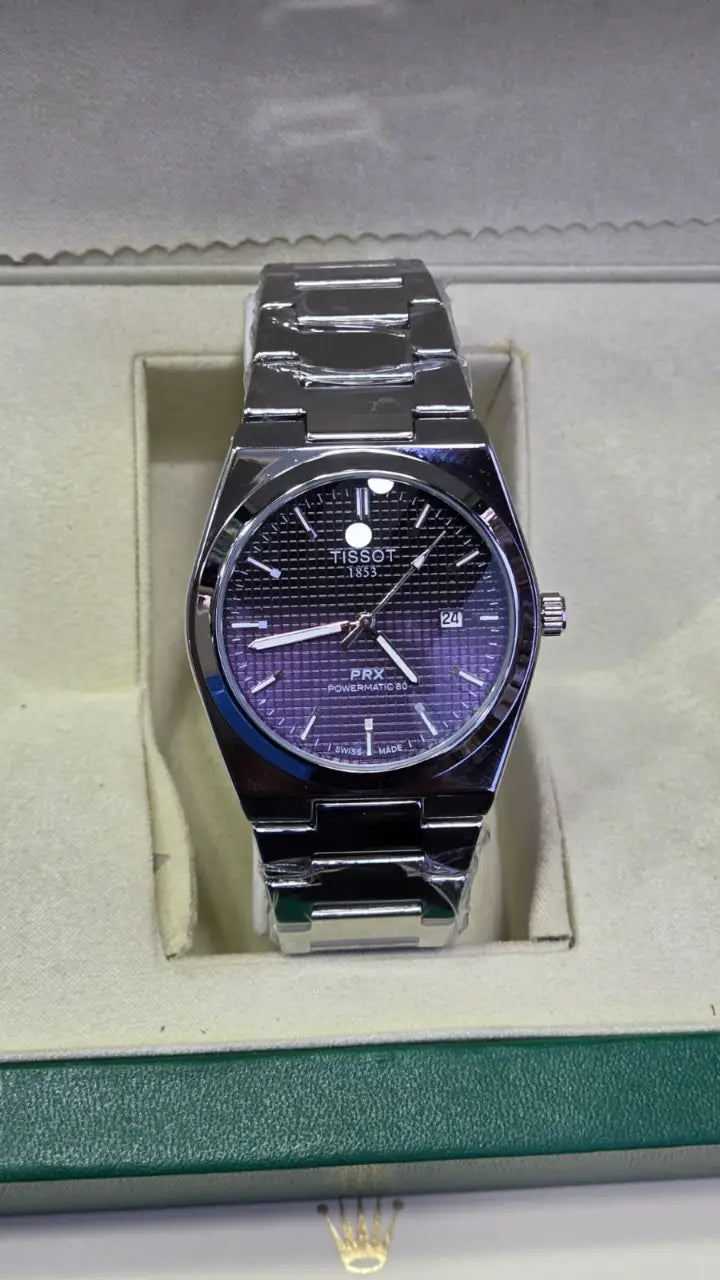 Tissot PRX - Silver with Purple Dial
